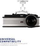 VIVO Universal Adjustable Ceiling Projector Mount for Regular and Mini Projectors with Extending Arms, White, MOUNT-VP01W