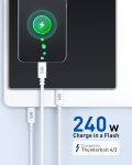 Cable Matters [USB-IF Certified] 240W USB C Cable 6.6 ft in White for MacBook Pro, iPad Pro, iPhone 15 Pro, Apple Vision Pro (140W USB C Charger Cable, USB C Charging Cable, USB 2.0, No Video)