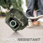 SUPCASE [Unicorn Beetle Pro] Designed for Apple Watch Series 9/8/7/6/SE/5/4 [45/44mm], Rugged Protective Case with Strap Bands (DarkGreen)