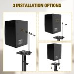 Mounting Dream Speaker Stands Height Adjustable for Satellite & Small Bookshelf Speakers, Set of 2 Floor Stand Mount for Bose Polk JBL Sony Yamaha and Others – 11LBS Capacity MD5402