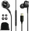 Samsung AKG Earbuds for Galaxy S23 Ultra – Original USB Type C in-Ear Earbud Headphones with Remote & Mic – Braided – Includes Velvet Pouch – Black