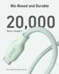 Anker USB C to USB C Cable (240W, 6ft), Bio-Braided Charger Cable, Fast Charge for iPhone 15/15 Pro, MacBook Pro 2020, iPad Pro 2020, iPad Air 4, Samsung Galaxy S23+/S23 Ultra (Natural Green)