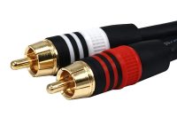 Monoprice 1.5ft Premium 2 RCA Plug/2 RCA Plug M/M 22AWG Cable – Black