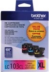 Brother LC1033PKS, LC-103, Innobella High-Yield Ink, 600 Page-Yield, 3/Pack