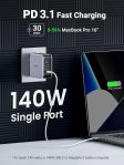 UGREEN 140W USB C Charger, Mac Book Pro Charger Nexode PD3.1 PPS 3-Port Foldable GaN Fast Laptop Wall Charger Power Adapter for MacBook Pro 16”, Dell XPS, iPhone 15 Pro, Chromebook (with 240W Cable)