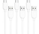 Cable Matters 3-Pack Extreme Flexible Short USB A to USB C Cable 3ft in White, Support Apple CarPlay, Android Auto, USB to USB C Charging Cable for iPhone 15/15 Pro/15 Plus/15 Pro Max, Galaxy S23