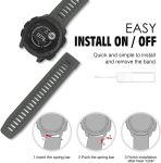 MoKo Watch Strap Compatible with Garmin Instinct Esports/Solar/Tactical/Tide Military Watch,Soft Silicone Adjustable Replacement Band Fit Garmin Instinct 2 Sports GPS Smart Watch – Graphit Gray