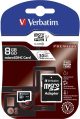 Verbatim 44081 8GB Premium microSDHC Memory Card with Adapter, UHS-I Class 10