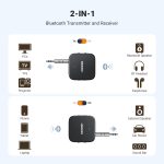 UGREEN Bluetooth 5.2 Transmitter For TV, Dual Pair Wireless Bluetooth Transmitter Receiver compatible with Airpods Earbuds Speaker, Bluetooth Headphone Adapter For Airplane, TV Audio, PC, MP3, and Gym