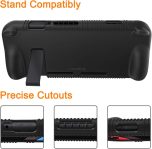 FINTIE Silicone Case Compatible with Nintendo Switch – Soft [Anti-Slip] [Shock Proof] Protective Cover with Ergonomic Grip Design, Drop Protection Grip Case (Black)
