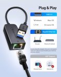 Cable Matters Plug & Play USB to Ethernet Adapter with PXE, MAC Address Clone Support (USB 3.0 to Gigabit Ethernet, Ethernet to USB, Ethernet Adapter for Laptop) Supporting 10/100/1000Mbps in Black