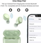 TOZO T6 True Wireless Earbuds Bluetooth 5.3 Headphones Touch Control with Wireless Charging Case IPX8 Waterproof Stereo Earphones in-Ear Built-in Mic Headset Premium Deep Bass Green