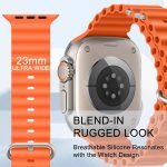 Ocean Silicone Sport Band – Compatible with Apple Watch Ultra 2/Ultra Band 49mm 45mm 44mm 42mm for Men Women, Breathable Soft Waterproof Strap for iWatch Ultra 2, iWatch Ultra Series SE 9/8/7/6/5/4