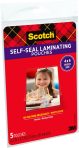 Scotch Self-Sealing Laminating Pouches, Glossy Finish, 4.3 x 6.3 Inches, 5 Pouches (PL900G)