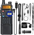 BaoFeng UV-5R Radio 8W Ham Radio Handheld Long Range Two-Way Radio Rechargeable Walkie Talkies for Adults with 3800mAh Battery and USB Charger Cable