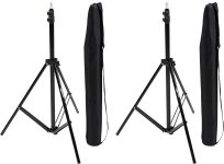 Amazon Basics Aluminum Light Photography Tripod Stand with Case – Pack of 2, 2.8 – 6.7 Feet, 3.66 Pounds, Black