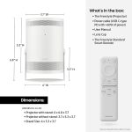 SAMSUNG 30”- 100” The Freestyle Smart Portable Projector, FHD, HDR, Indoor/Outdoor Home Use, Big Screen Experience, 360 Sound, SP-LSP3BLAXZA, 2022 Model (Renewed)