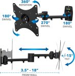 Mount-It! TV Wall Mount Bracket | Quick Release | Full Motion Swing Out Tilt Swivel | Articulating Arm for 13-42″ Flat Screens and Monitors | VESA 75 to 200 | 44 Pound Capacity | Anti-Theft Locking