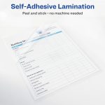 Avery Clear Laminating Sheets, 9″ x 12″, Permanent Self-Adhesive, 50 Sheets (73601)