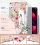 MoKo Case Fit iPad Air 5th/4th Generation 10.9 Inch Case 2022/2020, Slim Trifold Stand Cover with Soft Frosted Back, Auto Wake/Sleep, Support Touch ID and iPad 2nd Pencil Charging,Fragrant Flowers