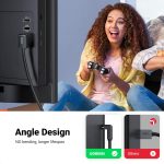 UGREEN HDMI Cable Right Angle 4K 90 Degree HDMI Cord High Speed Down Angle HDMI 2.0 Cable, 4K@60Hz HD 3D 1080P ARC Compatible for Laptop Monitor Nintendo Switch Xbox PS5 PC TV 3.3FT