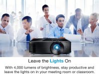 Optoma W400LVe WXGA Professional Projector | 4000 Lumens for Lights-on Viewing | Presentations in Classrooms & Meeting Rooms | Up to 15,000 Hour Lamp Life | Speaker Built In
