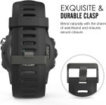 MoKo Band Compatible with Garmin Fenix 3/Fenix 5X, Soft Silicone Replacement Watch Band fit Garmin Fenix 3/Fenix 3 HR/Fenix 5X/5X Plus/D2 Delta PX/Descent Mk1 Smart Watch – Black