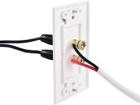 Cable Matters 2-Pack Speaker Wire Wall Plate, Gold Plated Speaker Wall Plate, Banana Plug Wall Plate for 1 Speaker, White