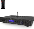 Pyle 5 Channel Rack Mount Bluetooth Receiver, Home Theater Amp, Speaker Amplifier, Bluetooth Wireless Streaming, MP3/USB/SD/AUX/FM Radio, 200 Watt, with Digital ID3 LCD Display – PDA7BU, Black