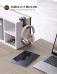 Lamicall Headphone Holder, Sticky Headset Stand – Under Desk Headphone Hanger, Rotable Adhesive Headset Hook Holder, Headset Mount with Cable Organizer, for All Headset Like HyperX, Sennheiser, Black