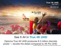 Optoma UHD35STx Short Throw True 4K UHD Gaming and Home Entertainment Projector 3,600 Lumens for Lights-On Viewing 240Hz Refresh Rate and Ultra-Low 4ms Response Time