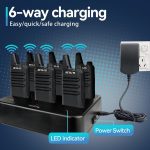 Retevis RT22 Walkie Talkies Rechargeable Hands Free 2 Way Radios Two-Way Radio(6 Pack) with 6 Way Multi Gang Charger