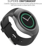MoKo Watch Band Compatible with Samsung Gear S2, Soft Silicone Replacement Sport Band fit Gear S2 (SM-R720 / SM-R730 ONLY) Smart Watch, NOT FIT S2 Classic (SM-R732 & SM-R735), NOT FIT Gear Fit2, Black