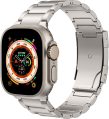 MoKo Titanium Band Compatible with Apple Watch Band 49mm 45mm 44mm 42mm iWatch Ultra2 Ultra SE 2 SE Series 9 8 7 6 5 4 3 2 1, Titanium Replacement Watch Band with Folding Clasp