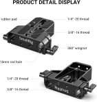 SmallRig Camera Base Plate with 15mm LWS Rod Rail Clamp, Baseplate for Sony A6500 A6600 A6300, for Canon R5 R6, for Sony A7SIII / A7III, Both for Cameras & Cages – 1674