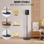 Mounting Dream Speaker Stands Pair, Max 40″ Height Adjustable Speaker Stands Mounts,Heavy Duty Base Extendable Tube,11 lbs Capacity Per Stand,Set of 2 Universal Floor Stands (Speakers Not Included)