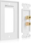 Cable Matters 2-Pack Speaker Wire Wall Plate, Gold Plated Speaker Wall Plate, Banana Plug Wall Plate for 1 Speaker, White