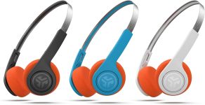 JLab Rewind Wireless Retro Headphones, Bluetooth 4.2, 12 Hours Playtime, Custom EQ3 Sound, Music Controls, Noise Isolation, with Microphone, Throwback 80s 90s Design, Blue