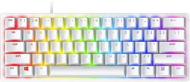 Razer Huntsman Mini 60% Gaming Keyboard Fast Keyboard Switches – Linear Optical Switches – Chroma RGB Lighting – PBT Keycaps – Onboard Memory – Mercury White