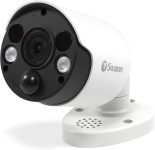 Swann Home Security Camera, POE Cat5e NVR 4K HD Video, Indoor or Outdoor Wired Surveillance CCTV, Color Night Vision, Heat Motion Detection, LED Lights, Metal Housing, Face Recognition, 2-Way Talk
