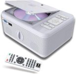 RCA RPJ140 Projector With Built-in Bluetooth & DVD Player – Movie Projector – 1080P Supported For HD, Video & Screens – Portable DVD Projector For Home Theater Compatible With Phone, Laptop, PS4, Xbox