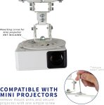 VIVO Universal Adjustable Ceiling Projector Mount for Regular and Mini Projectors with Extending Arms, White, MOUNT-VP01W