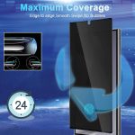 CWQZGUF [3+2 Pack Galaxy S24 Ultra Privacy Screen Protector – 3 Pack Privacy Film + 2 Pack Camera Lens Tempered Glass, High Clarity Bubble Free, Anti-Spy Protection for Samsung S24 Ultra 5G