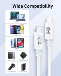 Cable Matters [USB-IF Certified] 240W USB C Cable 6.6 ft in White for MacBook Pro, iPad Pro, iPhone 15 Pro, Apple Vision Pro (140W USB C Charger Cable, USB C Charging Cable, USB 2.0, No Video)