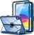 MoKo for iPad 10th Generation Case with Pencil Holder, iPad Case 10th Generation 2022 10.9″, Built-in Screen Protector Clear Back, Stain Resistant Multi Angle Viewing Stand, Auto Wake/Sleep, Navy Blue