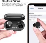 TOZO T12 Wireless Earbuds Bluetooth 5.3 Headphones Premium Sound Performance Touch Control LED Digital Display Wireless Charging Case Earphones Dark Black