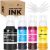 Hiipoo Sublimation Ink Refilled Bottles Compatible for ET2400 ET2720 ET2760 ET2750 ET4800 ET-2800 ET-2803 ET-2850 Inkjet Printers Heat Press Transfer on Mugs T-Shirts