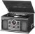 Victrola Nostalgic 6-in-1 Bluetooth Record Player & Multimedia Center with Built-in Speakers – 3-Speed Turntable, CD & Cassette Player, AM/FM Radio | Wireless Music Streaming | Grey | wood