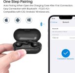 TOZO A2 Mini Wireless Earbuds Bluetooth 5.3 in Ear Light-Weight Headphones Built-in Microphone, IPX5 Waterproof, Immersive Premium Sound Long Distance Connection Headset with Charging Case, Black