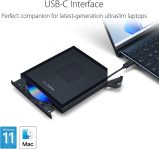 ASUS ZenDrive V1M External DVD Drive and Writer with Built-in Cable-Storage Design, USB-C Interface, Compatible with Win 11 and macOS, M-DISC Support (SDRW-08V1M-U)